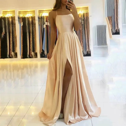Evening Dress Prom Robe Formal  Simple Split