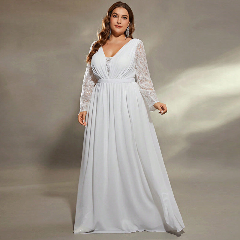 Formal Plus Size Long Sexy Loose Waist Wedding Dress