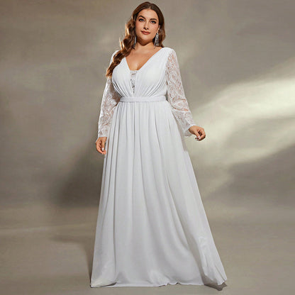Formal Plus Size Long Sexy Loose Waist Wedding Dress