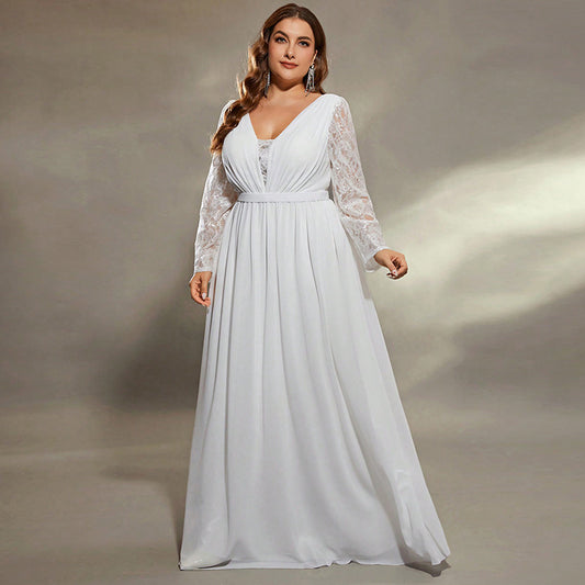 Formal Plus Size Long Sexy Loose Waist Wedding Dress