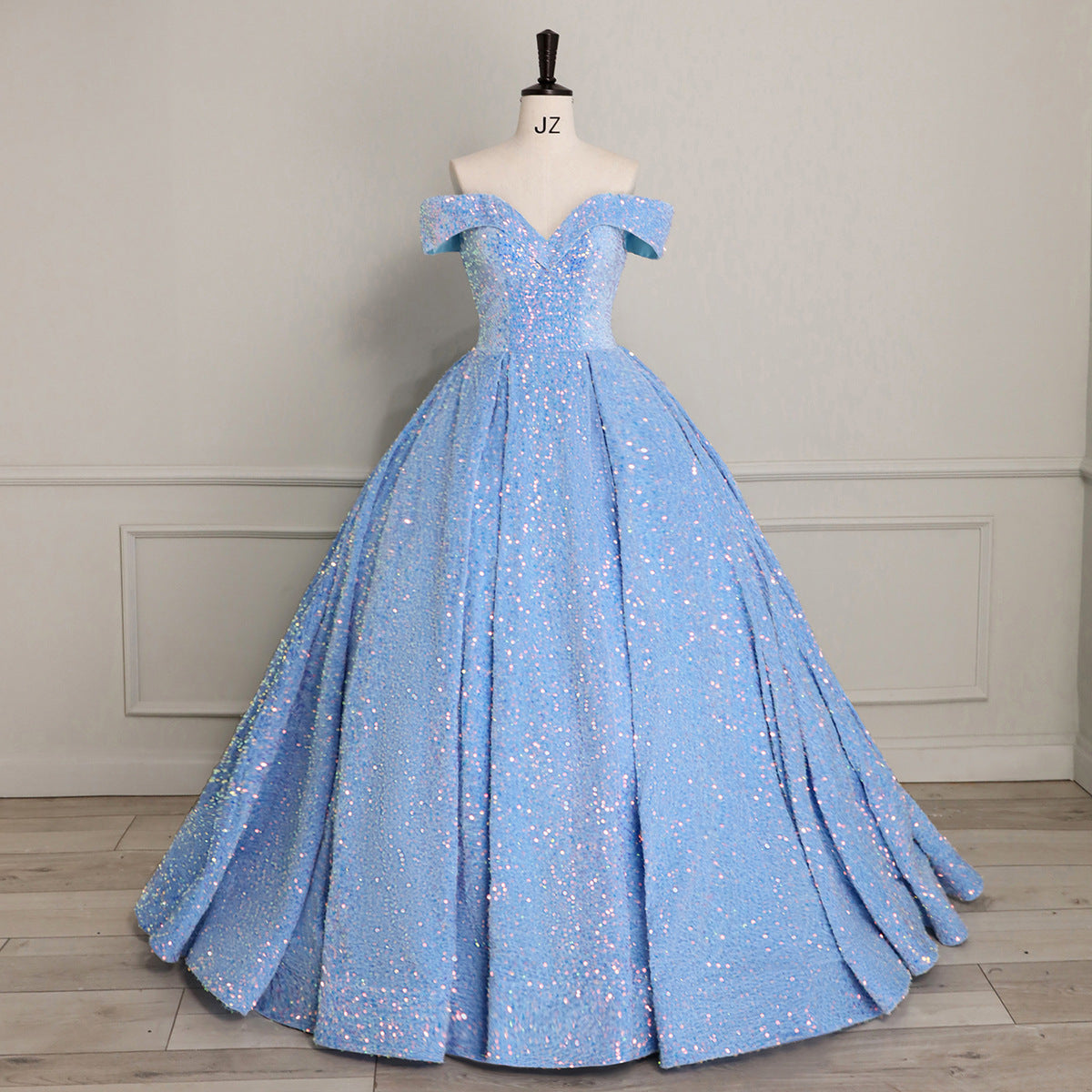 Sequined Ball gown formal bridal dress