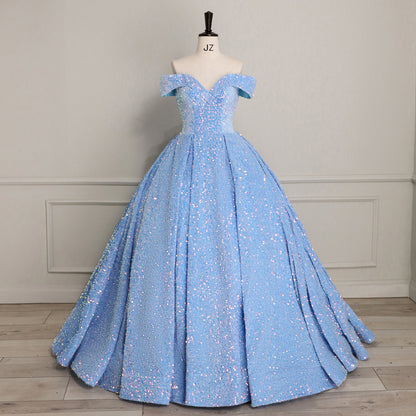 Sequined Ball gown formal bridal dress