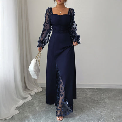 Long Sleeve Dress Dress Elegant Graceful Dress Polyester Dress
