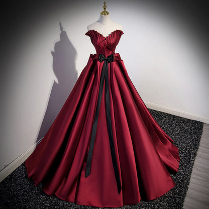 Women's Red Satin Formal Dress