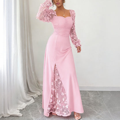 Long Sleeve Dress Dress Elegant Graceful Dress Polyester Dress