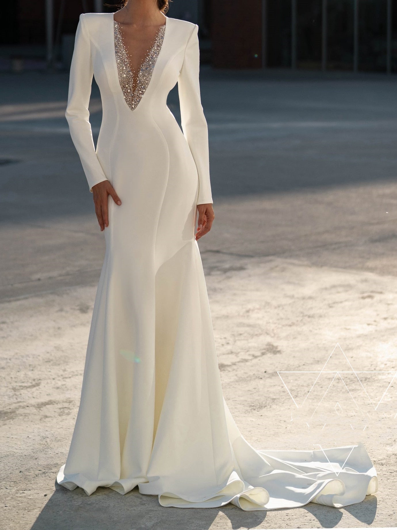 Temperament Socialite White Wedding Dress