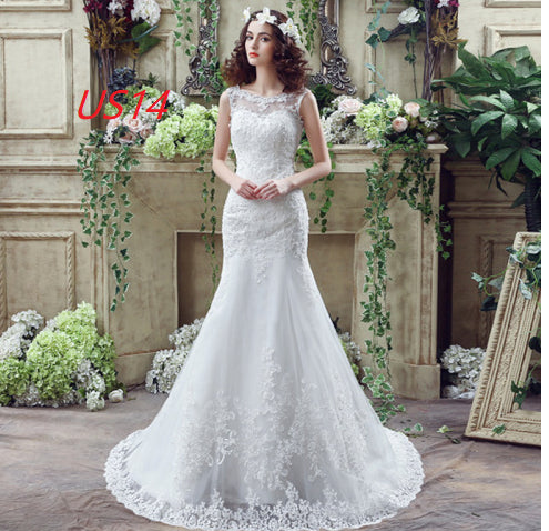Bride Trailing sexy Lace Mermaid Wedding dress