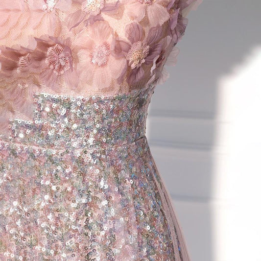 Sequined Flower Formal Dress For Women