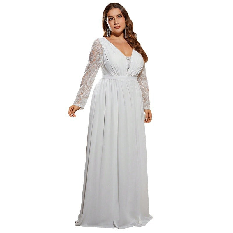 Formal Plus Size Long Sexy Loose Waist Wedding Dress