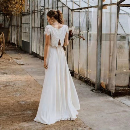Light Wedding Dress For Destination Photos Lace And Satin Bridesmaid Style