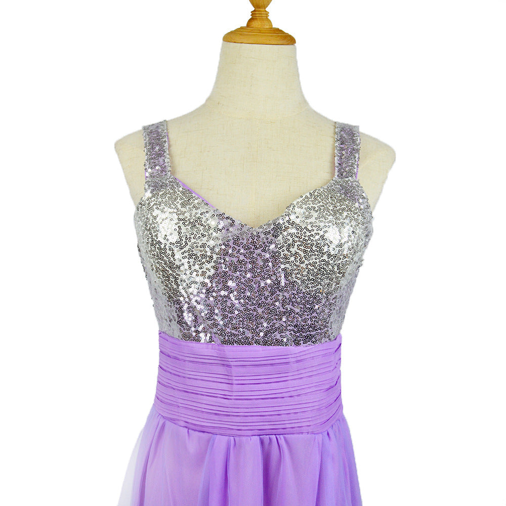 Bridesmaid formal purple Long Dress