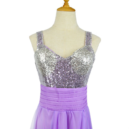 Bridesmaid formal purple Long Dress