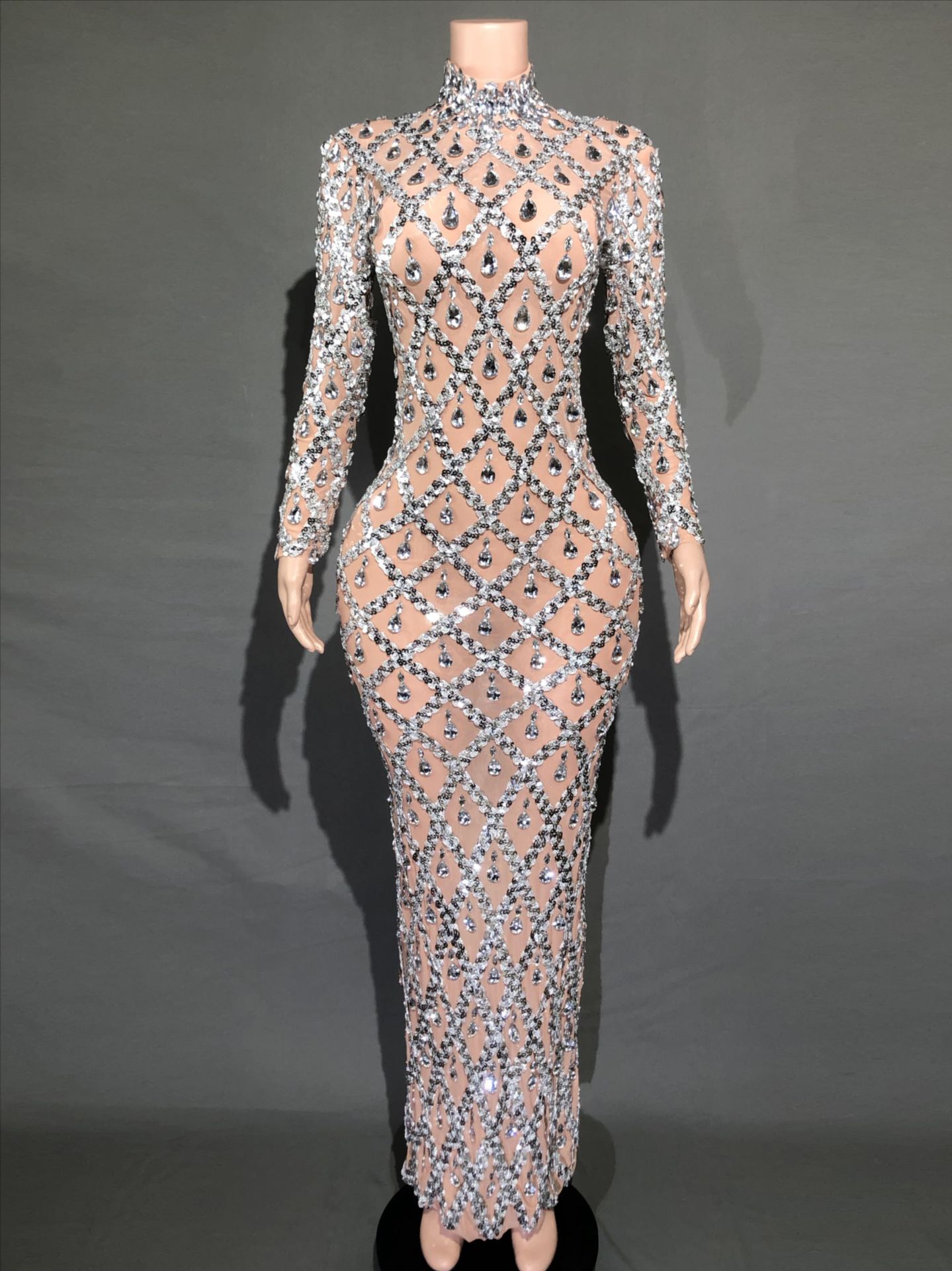 Shiny Rhinestone Women's Evening Party Formal Dress