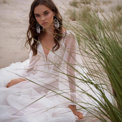 Mesh Split Women's Wedding Dress