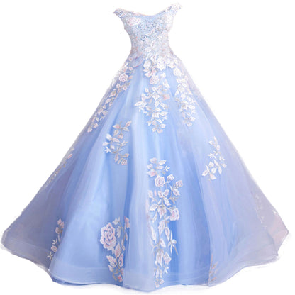 Blue formal ball gown
