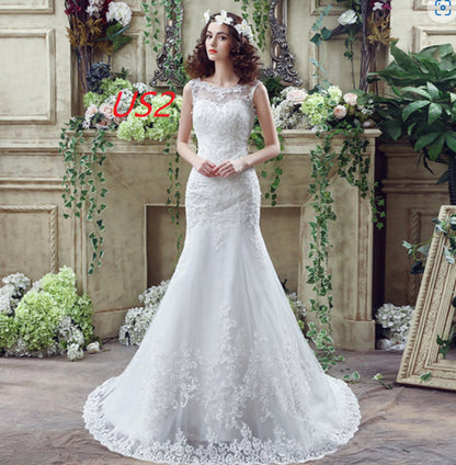 Bride Trailing sexy Lace Mermaid Wedding dress