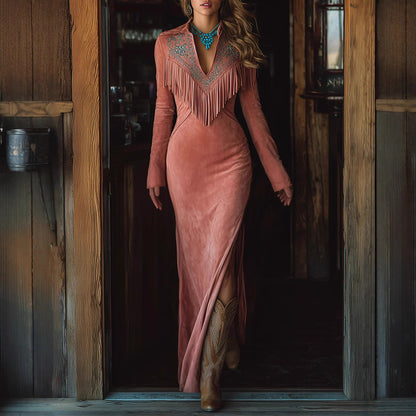 Solid Color Long Independent Womens Dress