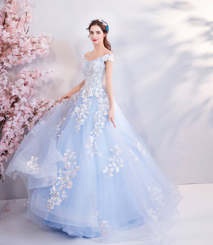 Blue formal ball gown
