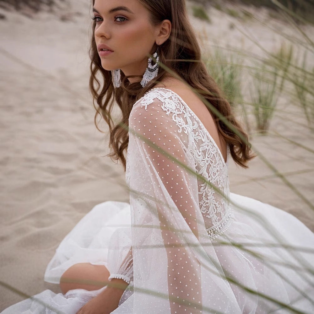 Mesh Split Women's Wedding Dress
