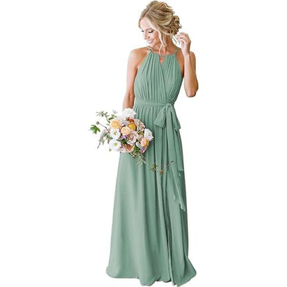 Strap Chiffon Bridesmaid Dress Long