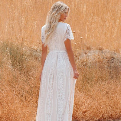Tulle Dress Deep V Pullover Wedding Dress