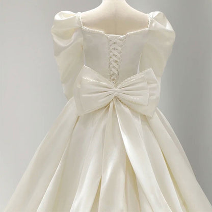 Long Sleeve French Tail Wedding Dress