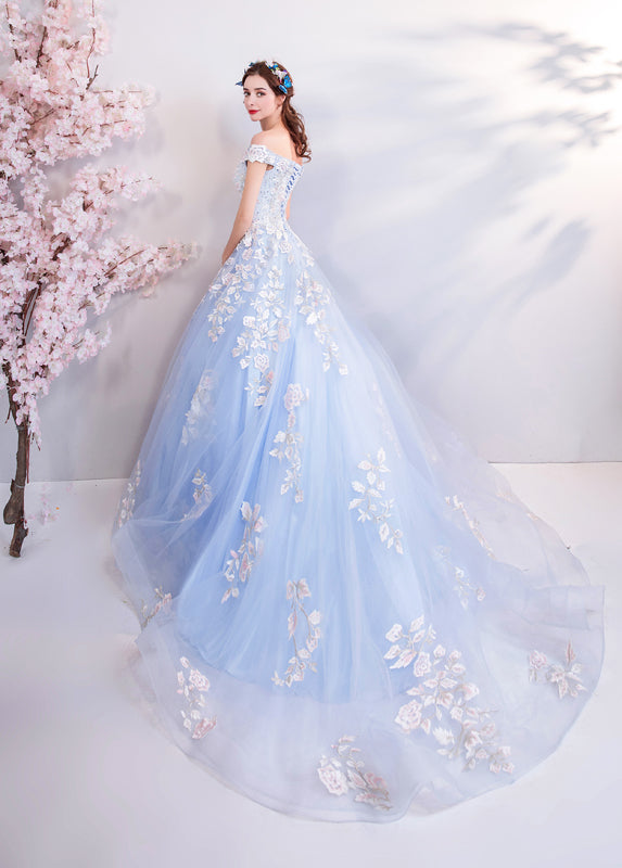 Blue formal ball gown